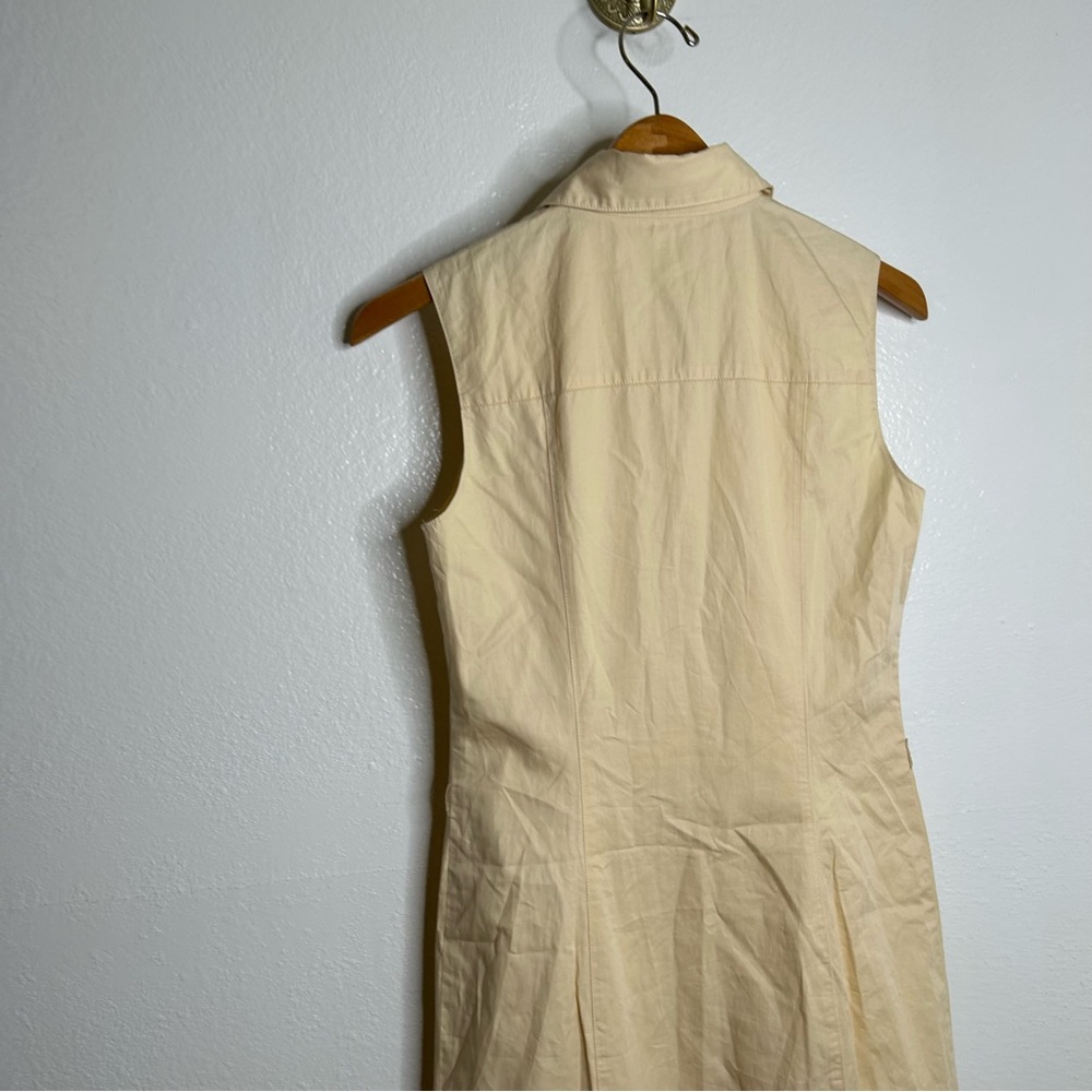 Burberry London Blue Label Tan Neutral Button Down Collared Dress Logo Size 38/8 - Picture 9 of 13